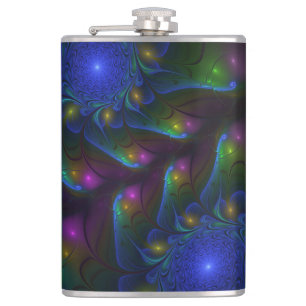 Petaca Colorido Luminoso Abstracto Moderno Trippy Fractal