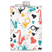 Coloridos Instrumentos musicales Nota y patrón de 