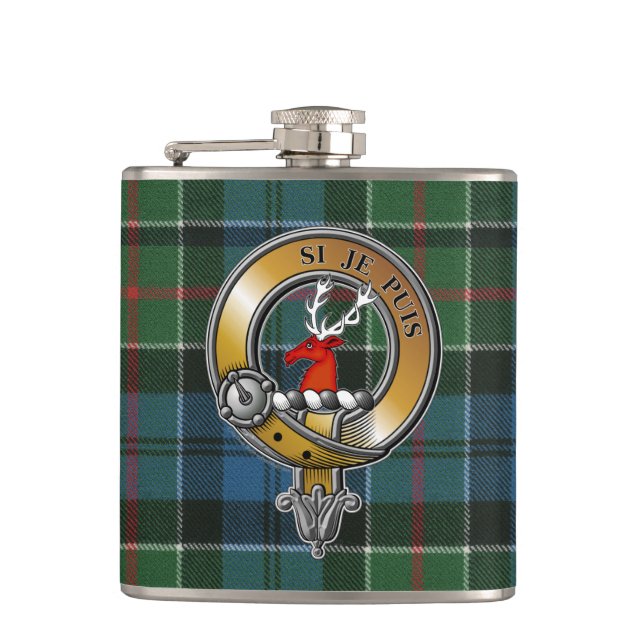 Petaca Colquhoun Tartan & Badge (Anverso)
