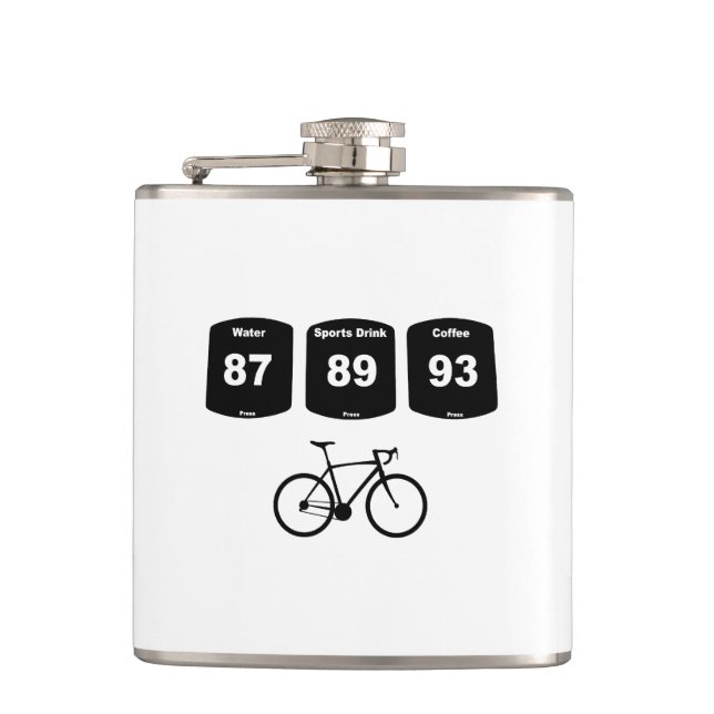 Petaca Combustible ciclista: agua, bebida deportiva, café (Anverso)