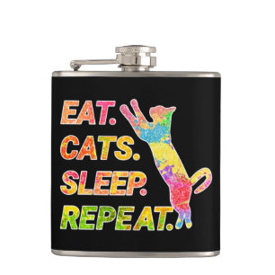 Petaca Comer, dormir, gatos, repetir