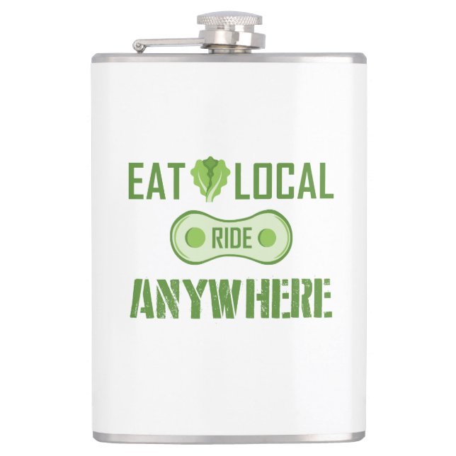 Petaca Comer local, ir a cualquier lugar (Anverso)