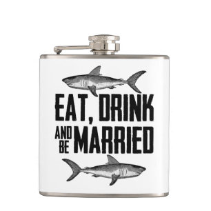 Petaca Comer y casarse con un Boda de tiburones ventilado