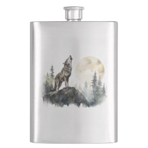 Petaca Cómo Aplastar El Arte De Wolf En La Matraz De Acer