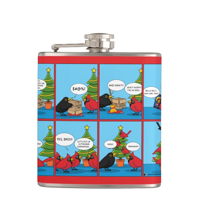 Petaca Cómo decorar un cómic de árbol de Navidad (Anverso)