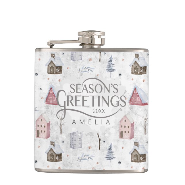 Petaca Cómodo Navidades domésticos Pink ID985 (Anverso)