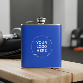 Petaca Company Logo Royal Blue Marketing Giveaway Flask