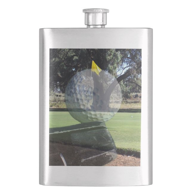 Petaca Composición del juego de golf, Hipflask clásico (Anverso)