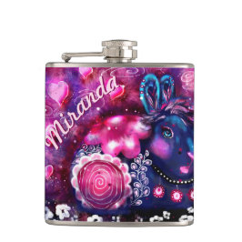 Petaca Conejo caprichoso "Conejo de Glamour" morado rosad