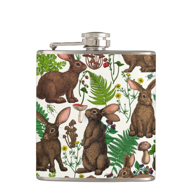 Petaca Conejos y flora de los bosques 4 (Anverso)