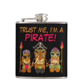 Petaca Confía en mí, soy un pirata, divertidos piratas Ti