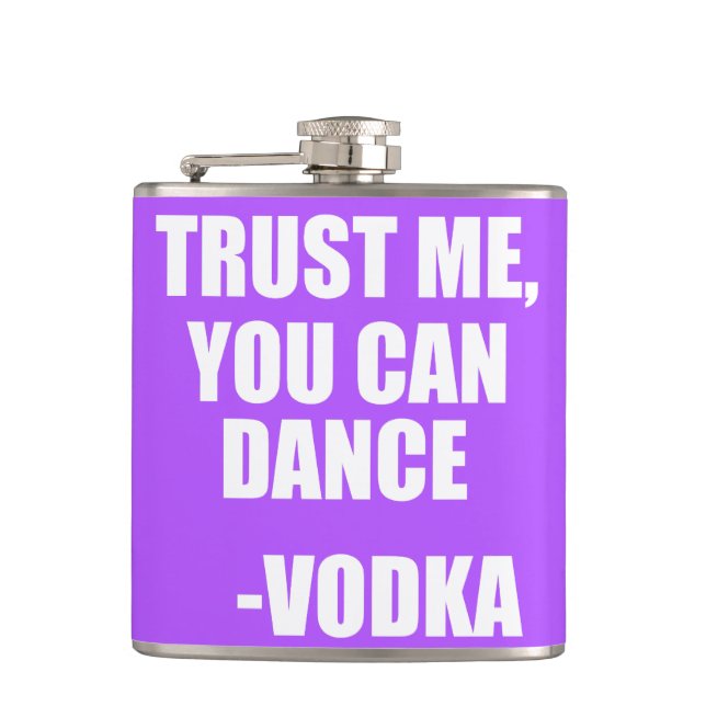 Petaca CONFIANDO EN MÍ, PUEDES BAILAR - Vodka (Anverso)