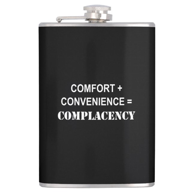 Petaca Confort + Comodidad = Complacencia (Anverso)
