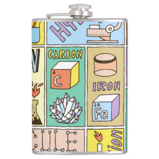 Petaca Conjunto de Ilustraciones Vintage de Ciencia Quími