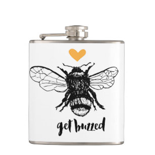 Petaca Consiga el frasco zumbado de la abeja de la miel