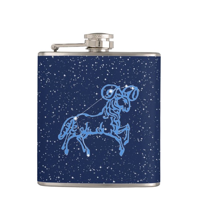 Petaca Constelación de Aries y Rótulo Zodiaco con Stars F (Anverso)