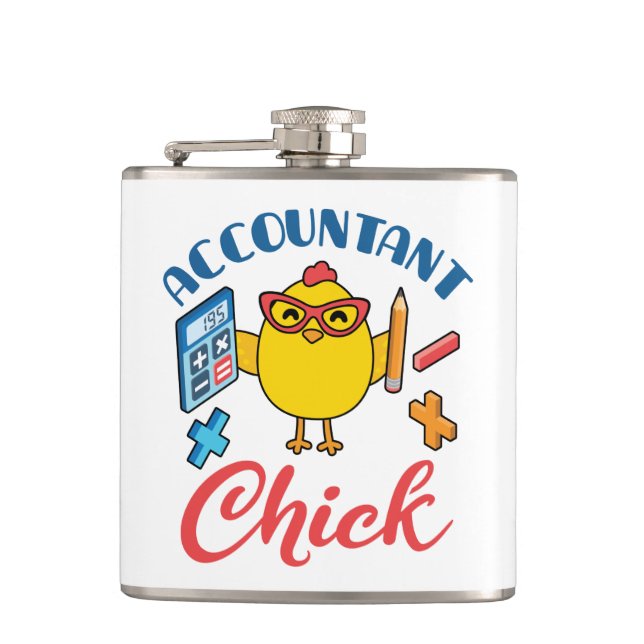 Petaca Contador Chick Accounting CPA Graduación Mujeres (Anverso)