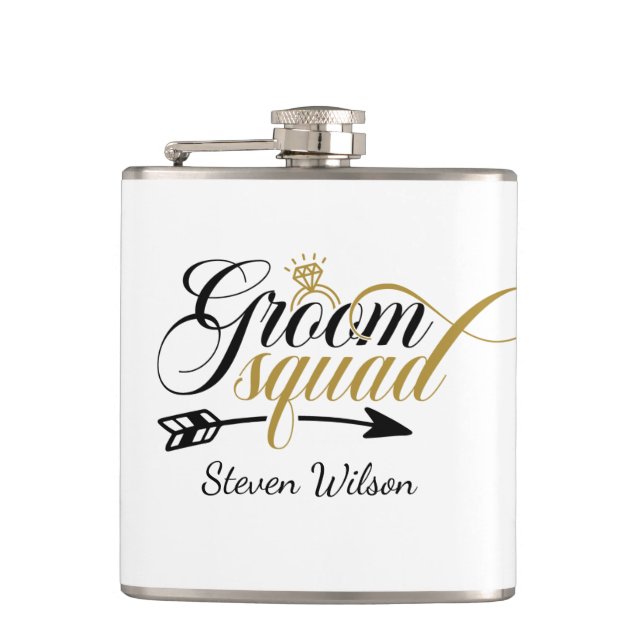 Petaca Cool Groom Squad agregar nombre  (Anverso)