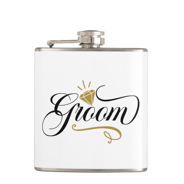 Petaca Cool Groom Wedding add name  (Anverso)