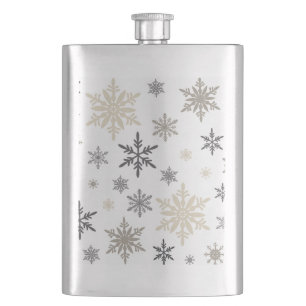 Petaca copos de nieve vintage modernos