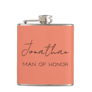 Petaca Coral Personalizado hombre de honor