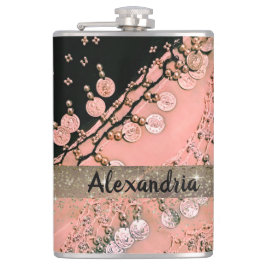 Petaca Coral rosado y escarcha gitana negra