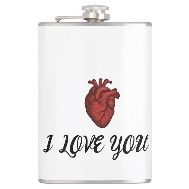 Petaca Corazón Anatómico "Te Amo"  (Anverso)