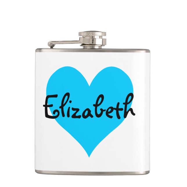 Petaca Corazón azul Aqua personalizado (Anverso)