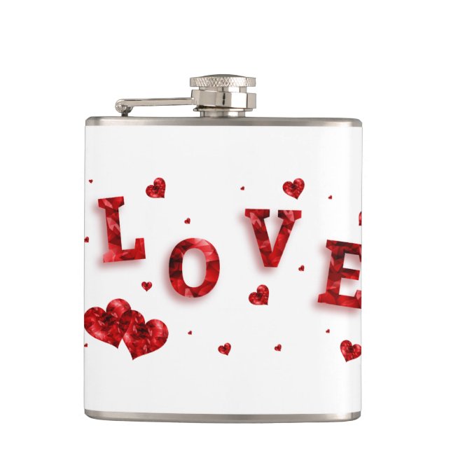 Petaca Corazón de amor rojo lindo Valentine (Anverso)