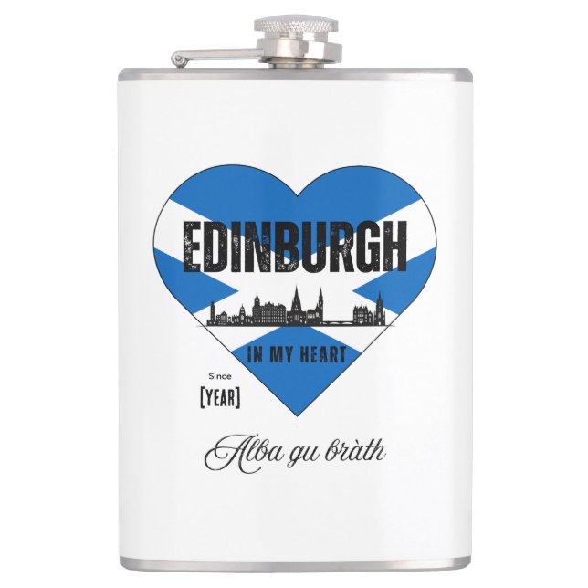 Petaca Corazón de la Línea Skyline de Edimburgo - Desde [ (Anverso)