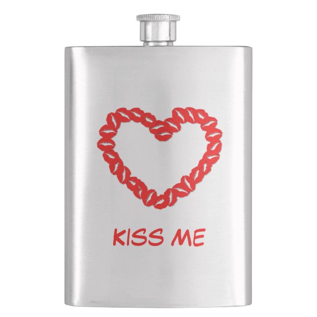 Petaca Corazón de los labios besos (Anverso)