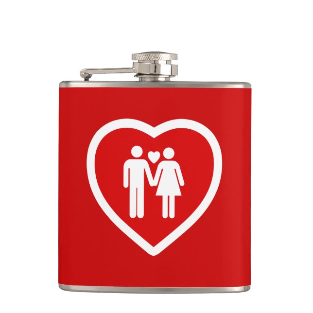 Petaca Corazón de pareja amorosa (Anverso)