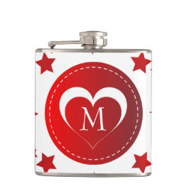 Petaca Corazón Monogramado Y Estrellas