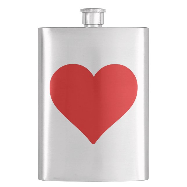 Petaca Corazón Rojo Forma Amor Clásico Minimalismo (Anverso)