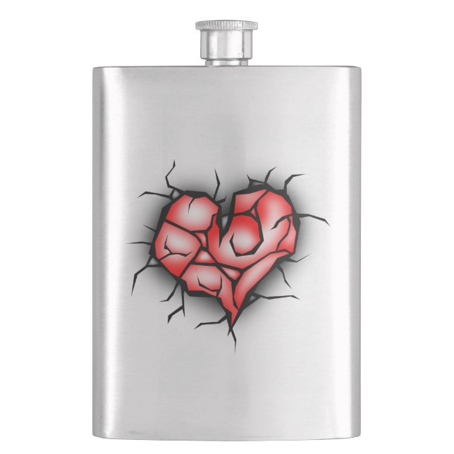 Petaca Corazón roto y destrozado (Anverso)