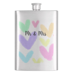 Petaca corazón simple estilo de texto minimalista boda Sr