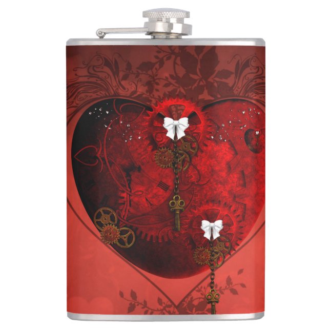 Petaca Corazón Steampunk (Anverso)