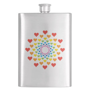 Petaca Corazones alrededor de los corazones