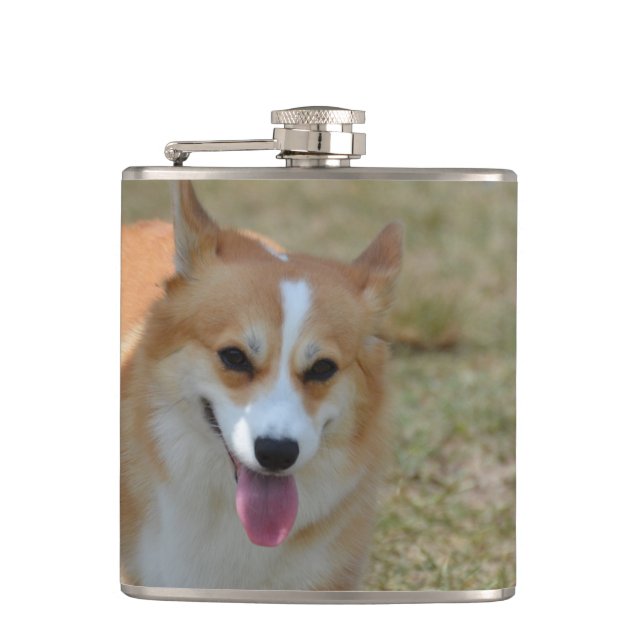 Petaca Corgi feliz (Anverso)