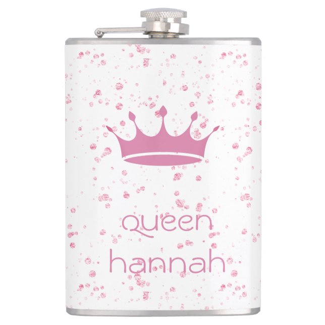 Petaca Corona Rosa Personalizada Reina (Anverso)