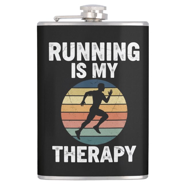 Petaca Correr es mi terapia (Anverso)