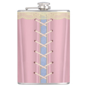 Petaca Corsé rosa bonito con encaje