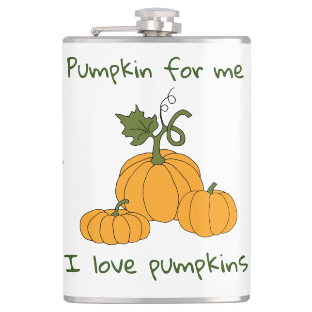 Petaca Cosecha romántica de calabaza de naranja cutáneo (Anverso)