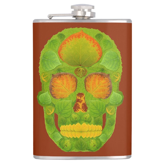 Petaca Cráneo 10 de la hoja de Aspen (Anverso)