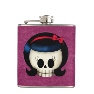 Petaca Cráneo del chica del Rockabilly