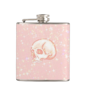 Petaca Cráneo rosa espumoso
