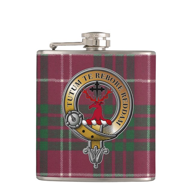 Petaca Crawford Tartan & Badge (Anverso)