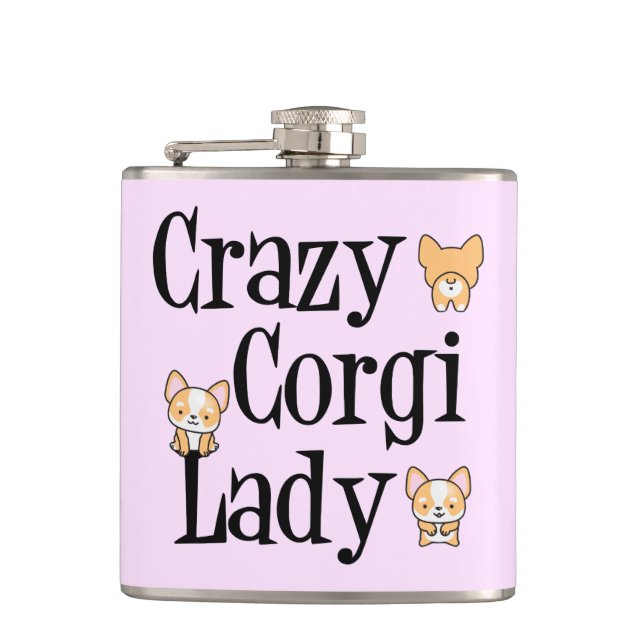 Petaca Crazy Corgi Lady (Anverso)