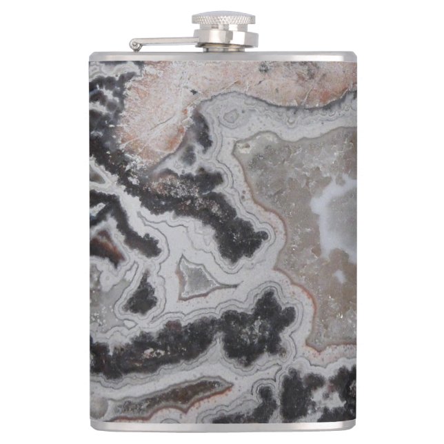 Petaca Crazy Lace Agate Gemstone Photo Flask (Anverso)