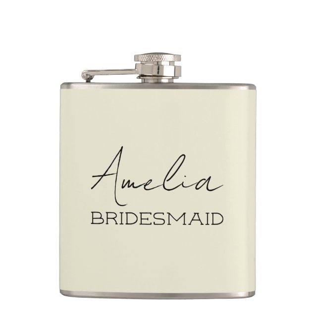 Petaca Cream Personalizada Bridesmaid (Anverso)